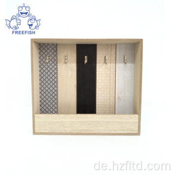 Holz-Desktop-Dekoration Schlüssel- und Posthalter-Organizer